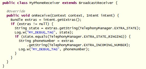 Using BroadcastReceivers Example: Logging the