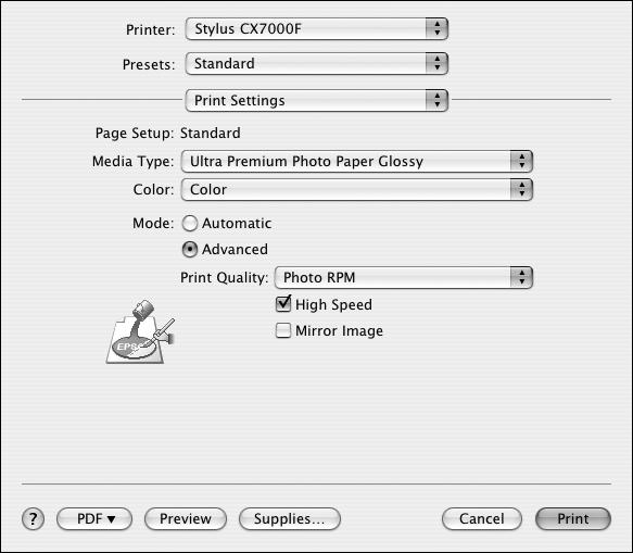 Paper Handling: Select page printing options, such as Reverse print order.
