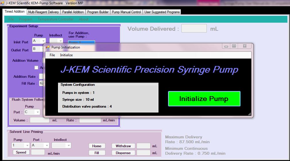 own syringe pump procedures. Start KEM-Pump by selecting its icon from the Start menu or double-clicking the KEM-Pump icon on the desktop.