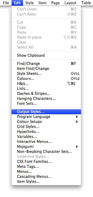 Installing and setting up Print Style for QuarkXPress 7-9 93 Output Style Setup Importing and exporting Output Style Files If you use non-alphanumeric characters in the path for