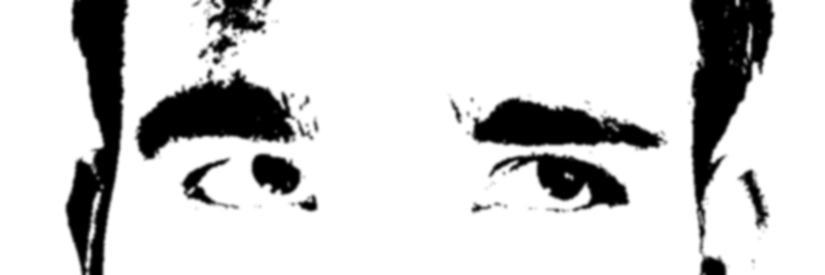 Fig 3: Cropped grayscale image of eye area. Step 2: Two binary images are created, one each for glint detection and iris detection.