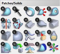 Project Patch to Clay S. Patch Display Menu T. Reposition SUBD Use to create and edit SubD surfaces. A. Edit SubD B. Cube SubD C. Wire Cut SubD D.
