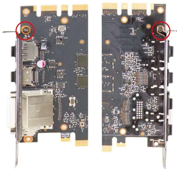2) Remove the 4 spring-loaded screws on the back side of the card, as this will allow you to remove the original cooling solution.