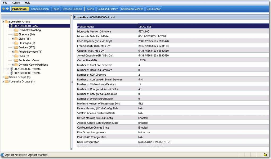 EMC Symmetrix Management Console Access, configure, and operate arrays Activates Solutions Enabler/CLI functions OS and z/os attached systems Co-exists with ControlCenter and CLI Tiered storage