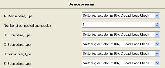 3.2 Device overview 3.3 Common functions his parameter window is used to set the number and type of submodules connected to the main module.
