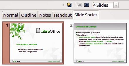 Slide Sorter view Figure 9: Header and Footer dialog Notes and Handouts page The Slide Sorter view (Figure 10) contains all of the slide thumbnails.
