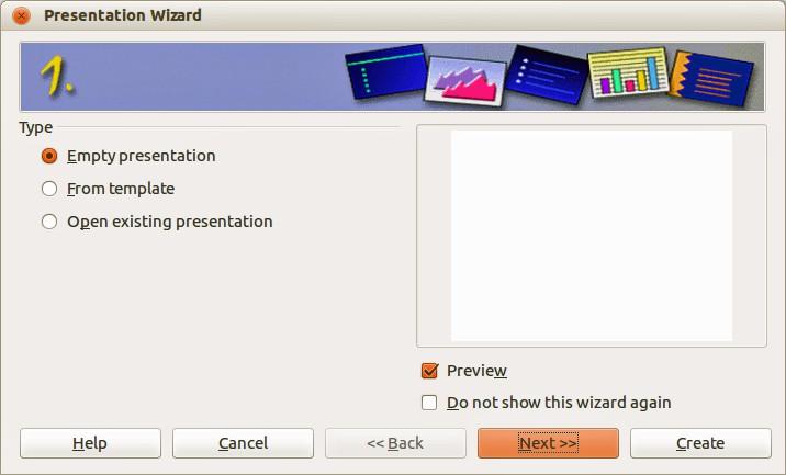Creating a new presentation This section shows you how to create a new presentation using the Presentation Wizard.