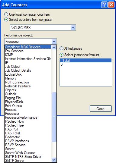 2. Select Cyberlogic MBX Devices from the