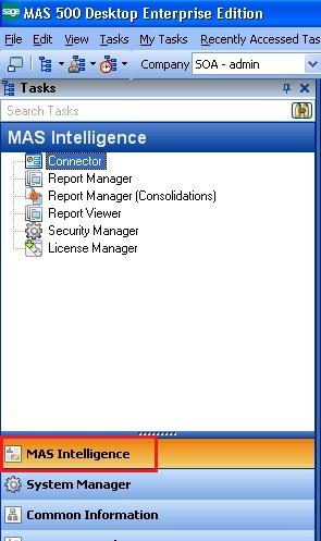 Getting Started Guide Accessing the Sage MAS Intelligence Reports To access the reports: 1.