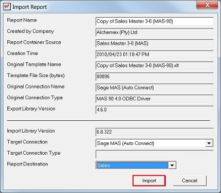 Getting Started Guide 6. Click Import 7. Click OK. 8. Double-click on the Sales Reports folder to refresh.