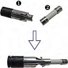 Chapter 4: Using the PDU To replace a fuse on the 1U PDUs: 1. Disconnect the PDU's power cord from the power source. 2. Remove the desired fuse from the PDU's fuse carrier using a flat screwdriver. a. Rotate the fuse knob counterclockwise until its slot is inclined to 45 degrees.