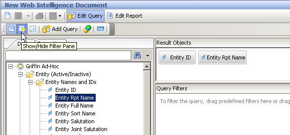 Define custom query filters two ways: Using the Quick Filter option allows for quick selection of one or multiple values from a