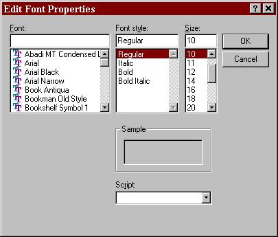 Version 1.2 12 of 13 EDITING TEXT PROPERTIES To edit the properties of any text in the figure, click on the text you want to change, then from the Tools menu, select Text Properties.