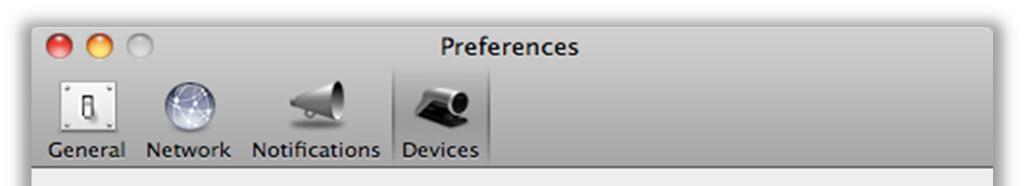 Movi should auto detect your video conferencing camera and built in microphone, if not go to the following: Audio input: