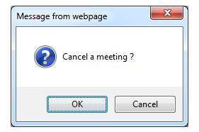 (2) Click the OK button in the confirmation dialogue box to cancel the current meeting.