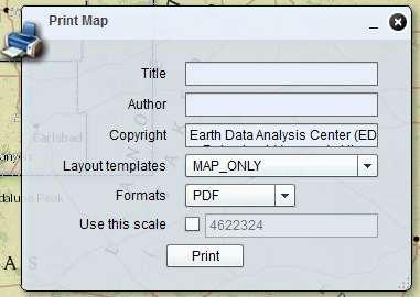 Print Map: This tool (Fig. 8) allows the user to print the current map view.