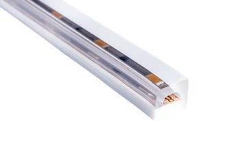 The UV resistant PVC co-extrusion with an inbuilt reflector protects against adverse environments and handling, while a unique hollow chamber ensures phosphor stability and enables push-fit, quick