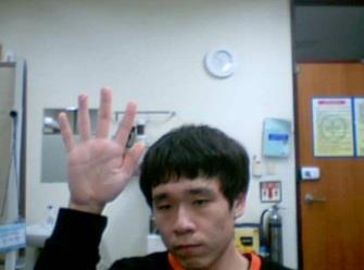3 Recognition of hand gestures 3.1 Extraction of hand regions Hand regions are segmented based on skin colors from input sequences in webcam.