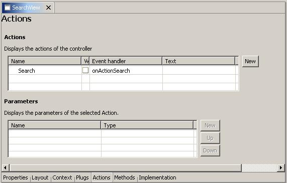 ... Accessing ABAP Functions in Web Dynpro Java Creating Actions and Declaring Methods To trigger display of the flight data from the SAP system, in the SearchView, you need to create an action that