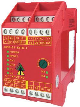 SECTION 16 140 VIPER Safety Relays Type: SCR-31-42TD-i (added diagnostics) DESCRIPTION: The Viper Safety Relays range from IDEM are designed to meet the latest safety standards and offer enhanced LED