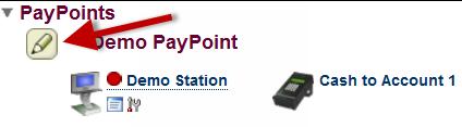 STEP 4 Enabling the CBORD Pay Method at the PayPoint Click the pencil icon to edit the PayPoint ALLOWED PURSES Sort order: Optional setting used with