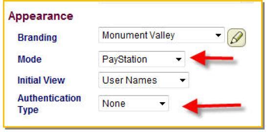 Note: PayStation Mode sets the station to require some type of Payment mode, While Release Station mode