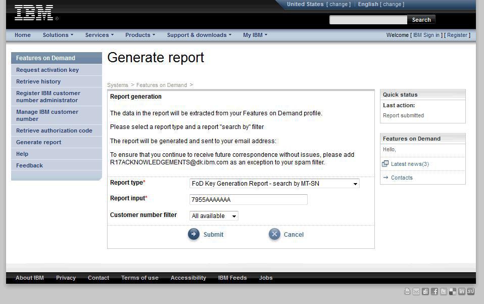 3. Based on the selected report type, enter an applicable alue in the Report input field.