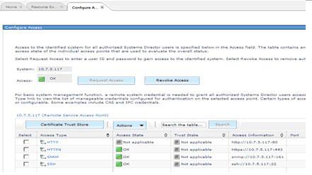 c. When the Configure Access page is displayed, click the SNMP access type. d. The information is updated and the SNMP name and type are displayed.