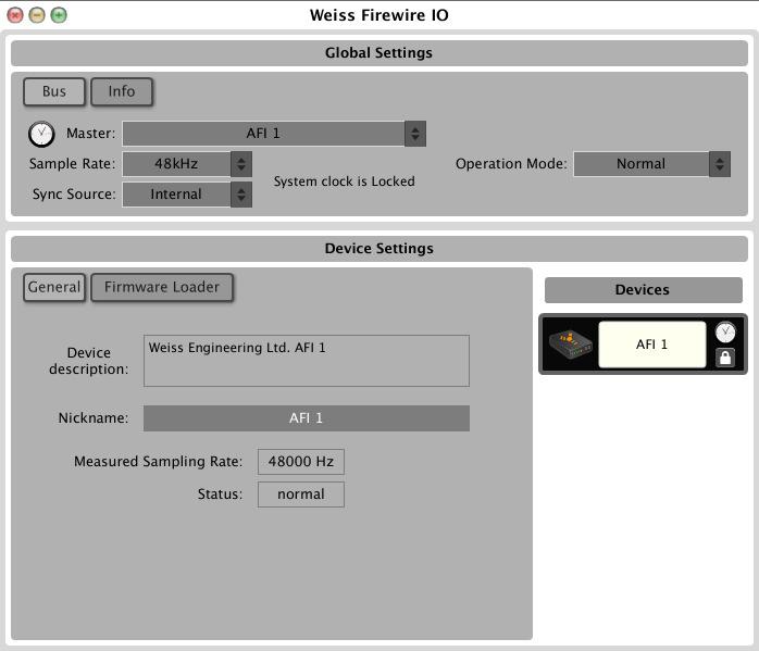 Screenshot Mac OSX: Weiss Engineering