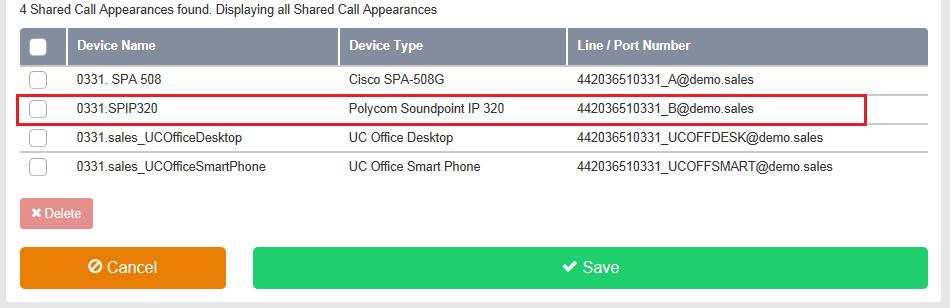 Device you wish to add to Shared call appearance Click Save On page