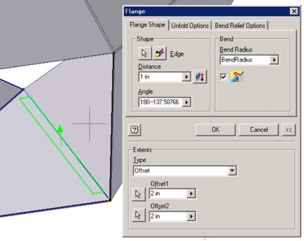 16 Figure 5-7C: Selecting the Edge for the Flange feature.