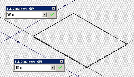 3 projected lower horizontal edge of the rectangle (Figure 5-2D); click the Return button to exit the sketch.