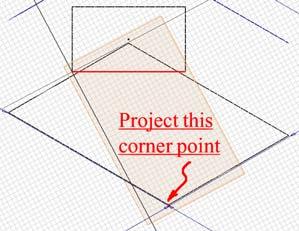 Geometry tool to project the lower-right edge of the Square and the lower-right corner of the rectangle (Figure 5-3D); then use the Line tool to add two additional edge lines to complete the triangle