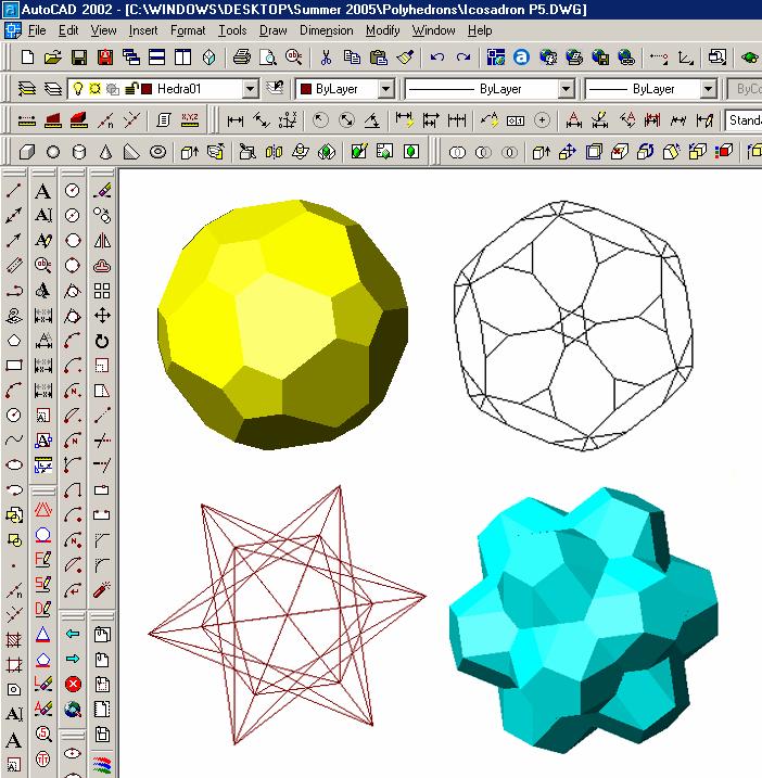 2 Figure 8A-1C: Exporting 3D Studio Max files into AutoCAD (top) as surface models (bottom).