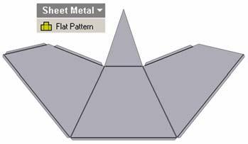 Inventor (5) Module 4B: 4B- 25 Next, click-select the Flat Pattern tool from the Sheet Metal panel again to open the