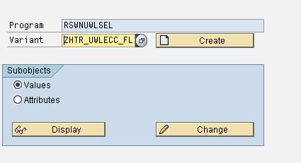 Run the job once a day. ZHTRUWLECCDL -> For ECC: ABAP report RSWNUWLSEL in DELTA mode (default). Run the job every three minutes.