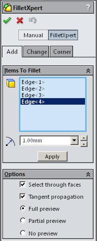 Step 1. Click Fillet toolbar. on the Features Fig. 72 Fig. 73 Step 2.