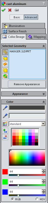 V. Appearance. Step 1. Click Render Tools on the Command Manager toolbar. Step 2.