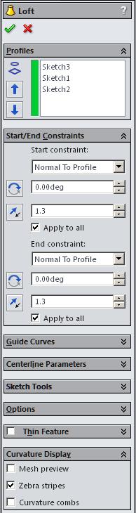 G. Loft Boss/Base. Step 1. Click Features Step 2. Click Lofted Boss/Base on the Command Manager toolbar.