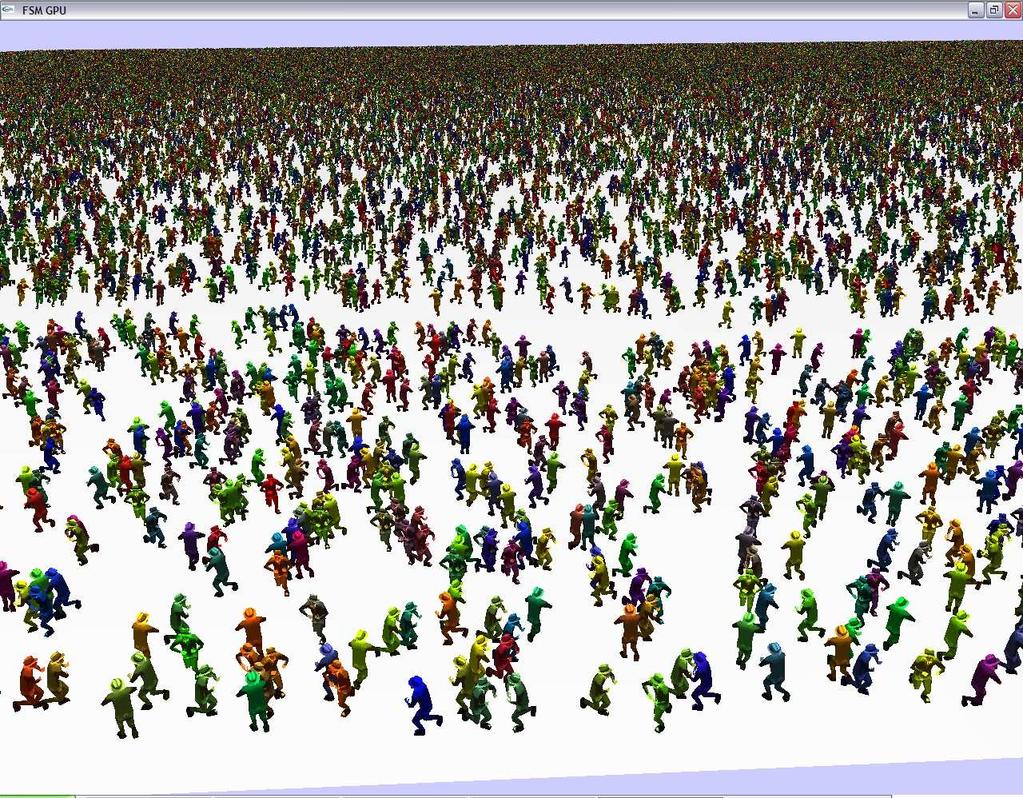 7 d) Figure 7: Display of different size crowds. a) 16 K characters. b) 64 K characters. c) 256 K characters. d) 1 M characters.