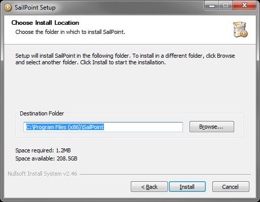 The SailPoint Setup Wizard will display: 4. Click next to begin the installation. Do not change your Destination Folder. Click Install. 5.