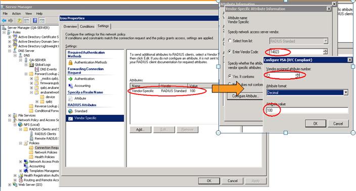 Figure 47 Configure VSA on a RADIUS Server VLAN Assignment Based on Derivation Rules When an external RADIUS server is used for authentication, the RADIUS server may return a reply