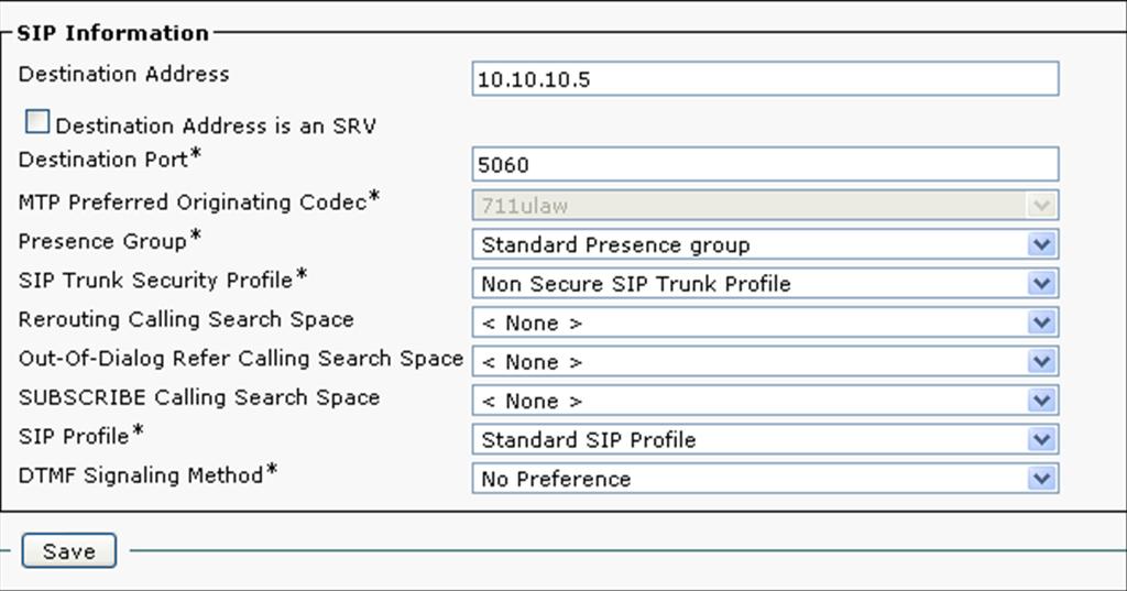 Figure 5 Call Manager Route Configuration The Cisco Call Manager still requires setting changes. The Route Configuration needs to be setup properly.