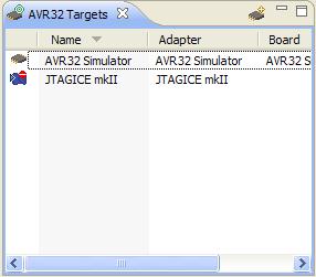 AVR32015 Figure 19 Creating/Scanning targets If no target was discovered you can manually add a new one by pressing the "Add target" tool button in the upper right corner in the view.