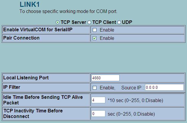 3.3.12. TCP Client Application: Enable RFC 2217 The underlying protocol of Virtual COM is based on RFC 2217, the Telnet COM Control Option.