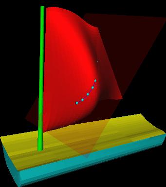 INTERACTIVE SHAPE MODELING AND DYNAMIC DEFORMATION BASED ON SPLINE SCULPTING Fgure 6-6: Dynamcal shape control by splne-drven deformaton: (left) the boat model s created by 7 sequent splnes.