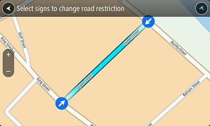 6. Select the type of map correction you want to apply. Note: If you want to report a map correction of a type not shown in the menu, use the Map Share Reporter at tomtom.com. 7.