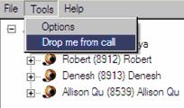 Operation 37 2 To drop yourself from the call, right-click the active call node and select Drop me from call.