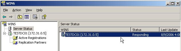 10 of 18 9/6/2008 4:05 AM When the WINS management console opens, click on "Server Status" on the left. You should see something similar to Figure 1-18.