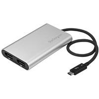 Thunderbolt 3 to Dual DisplayPort Adapter - 4k 60 Hz StarTech ID: TB32DP2 This high-performance Thunderbolt 3 adapter lets you add two 4K 60Hz DisplayPort monitors to a computer through a single